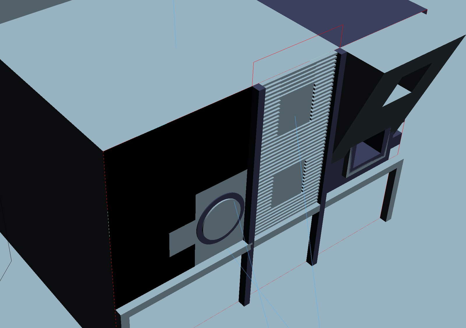Commercial house in 3 d layout file