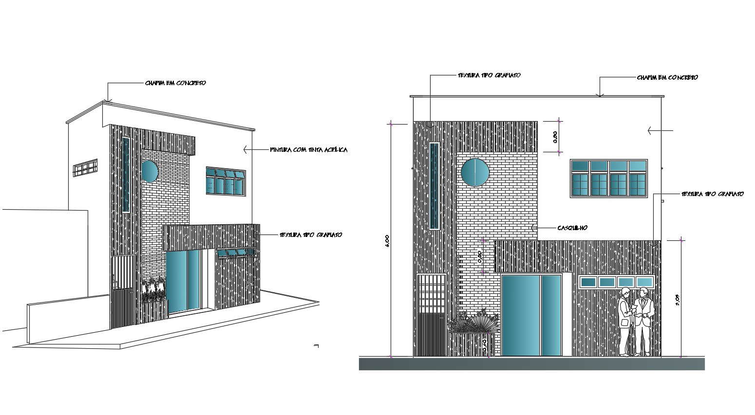 Commercial office elevation in autocad