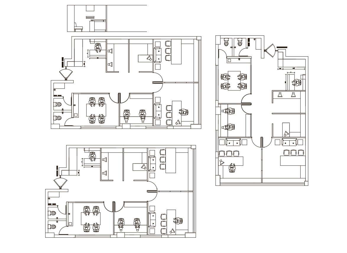 Commercial office layout in autocad