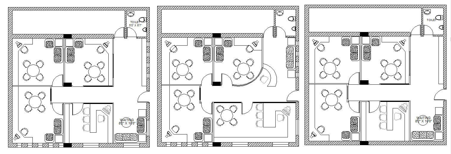 Commercial Office Layout In DWG File