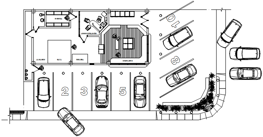 Commercial office layout in dwg file 