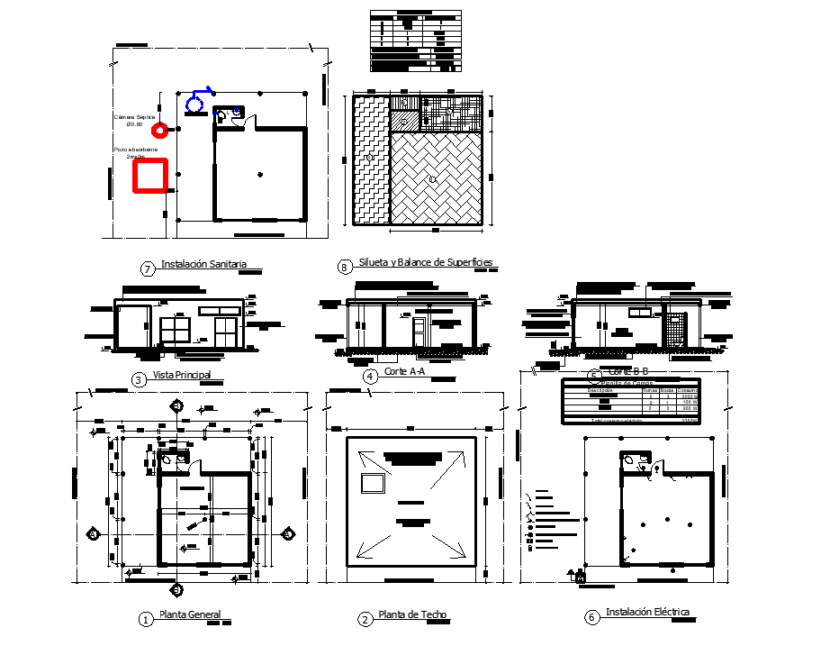 Commercial plan and section autocad file