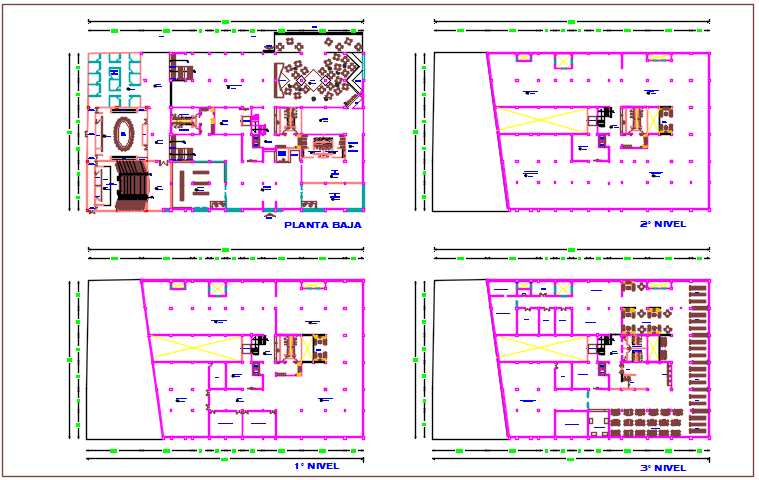 Commercial plan detail of ground floor plan dwg file