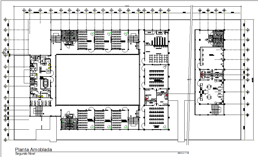 Commercial school plan detail dwg file