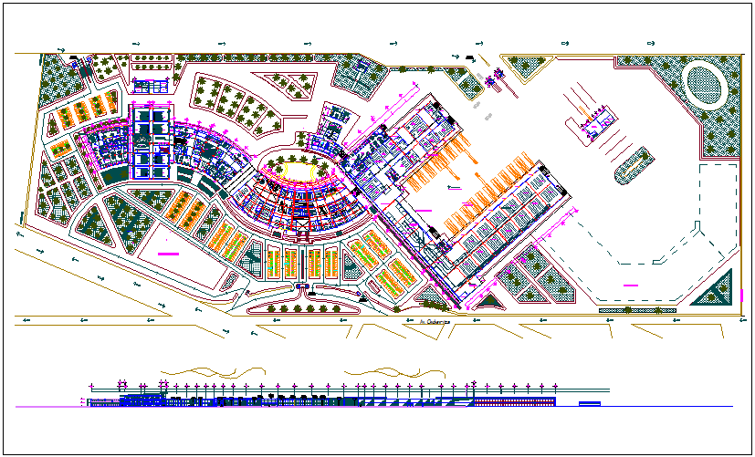 Commercial structure plan detail dwg file