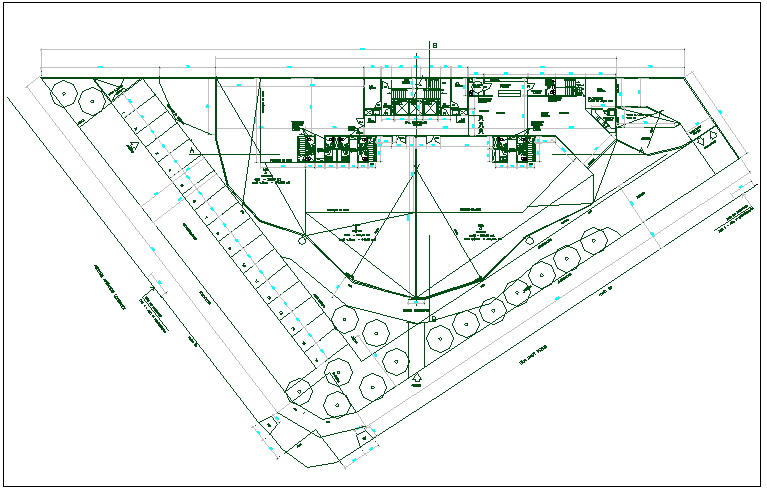 Commercial structure plan detail view dwg file