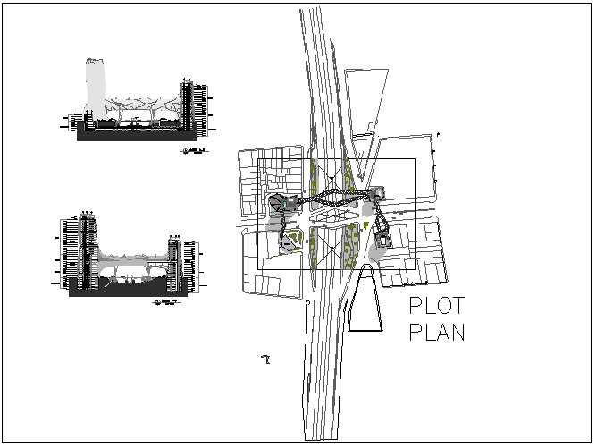 Commercial structure plan detail view dwg file
