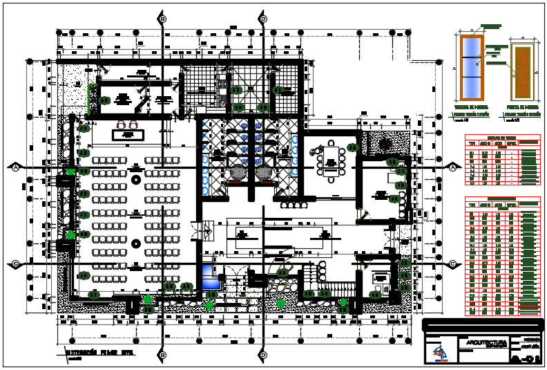Commercial working plan detail dwg file