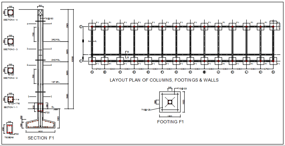 Commercial working plan detail dwg file