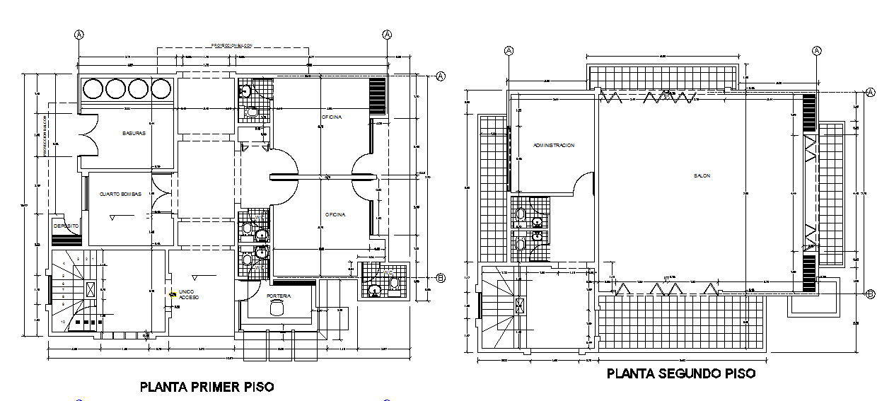 Commercial Building Working Plan in DWG Format