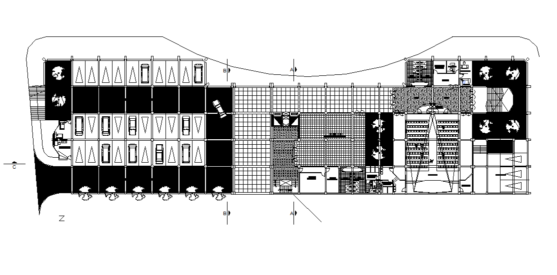 Commercial working plan detail dwg file