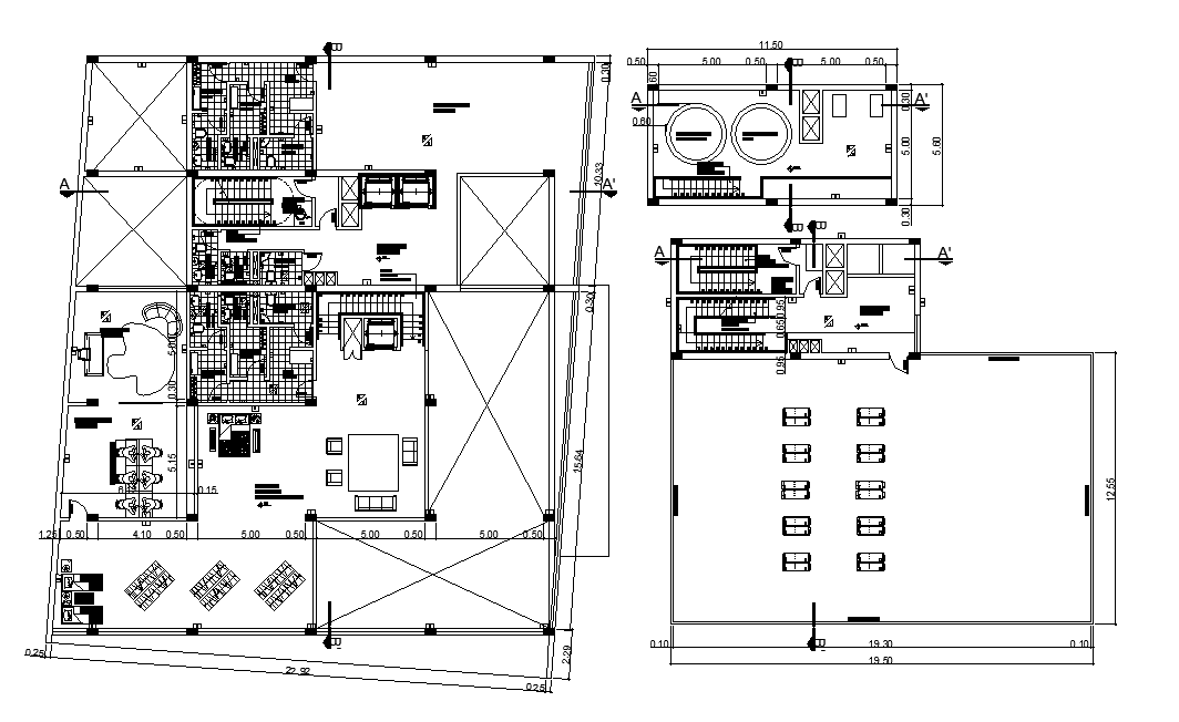 Commercial working plan detail dwg file