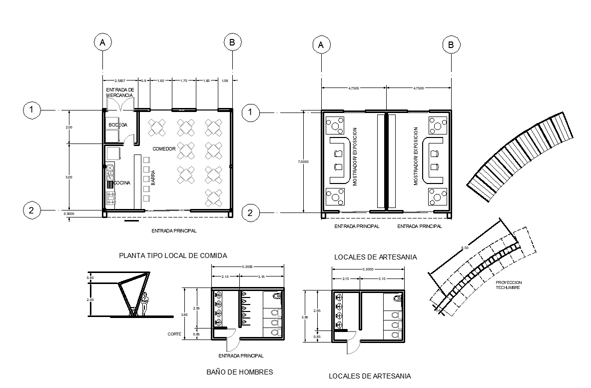 Commercial working plan detail dwg file