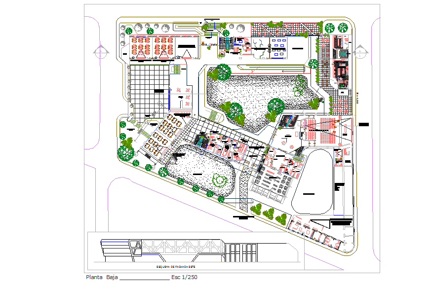 Commercial working plan detail dwg file