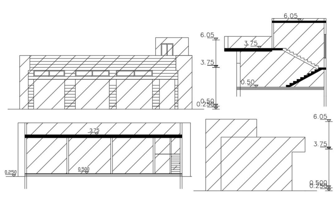 Commercial Shop Building Design DWG File