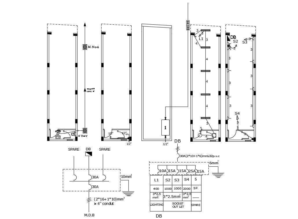 Commercial Shop Electrical Layout Plan Free DWG File