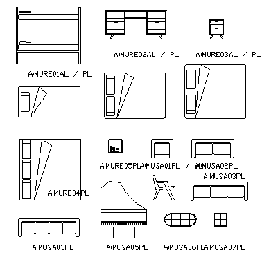 Common Furniture Blocks dwg file