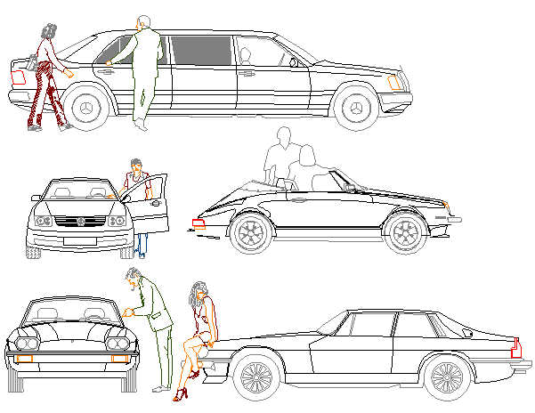 Common car blocks details dwg file