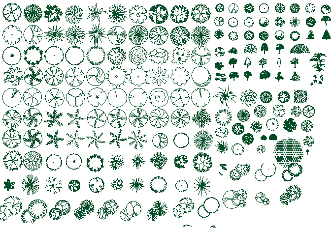 Common multiple plant blocks details dwg file