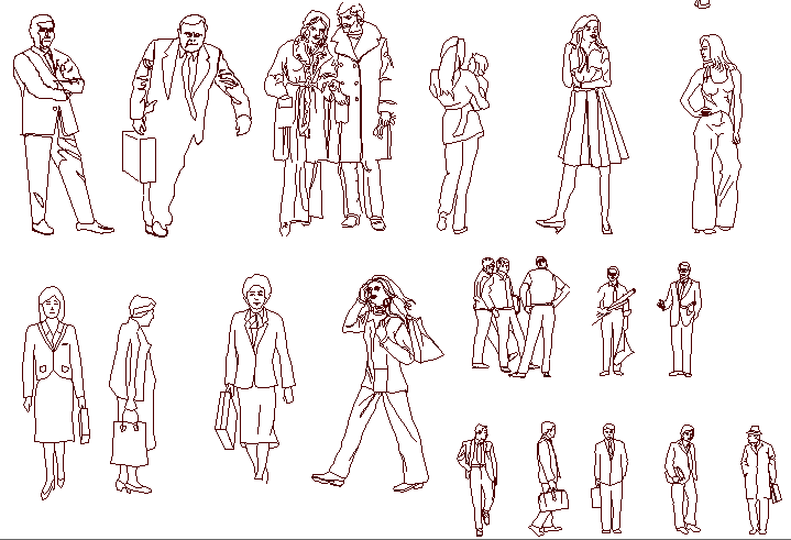 Common people blocks details dwg file