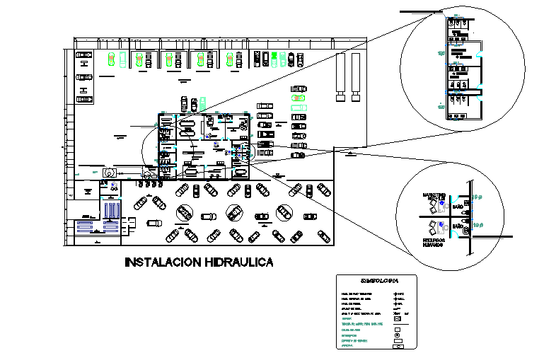 Complete architectural layout plan of car parking