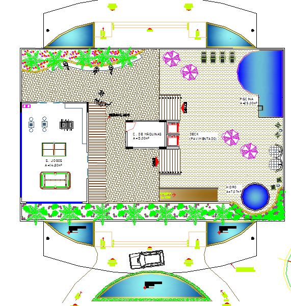 Complete layout plan of a site dwg file