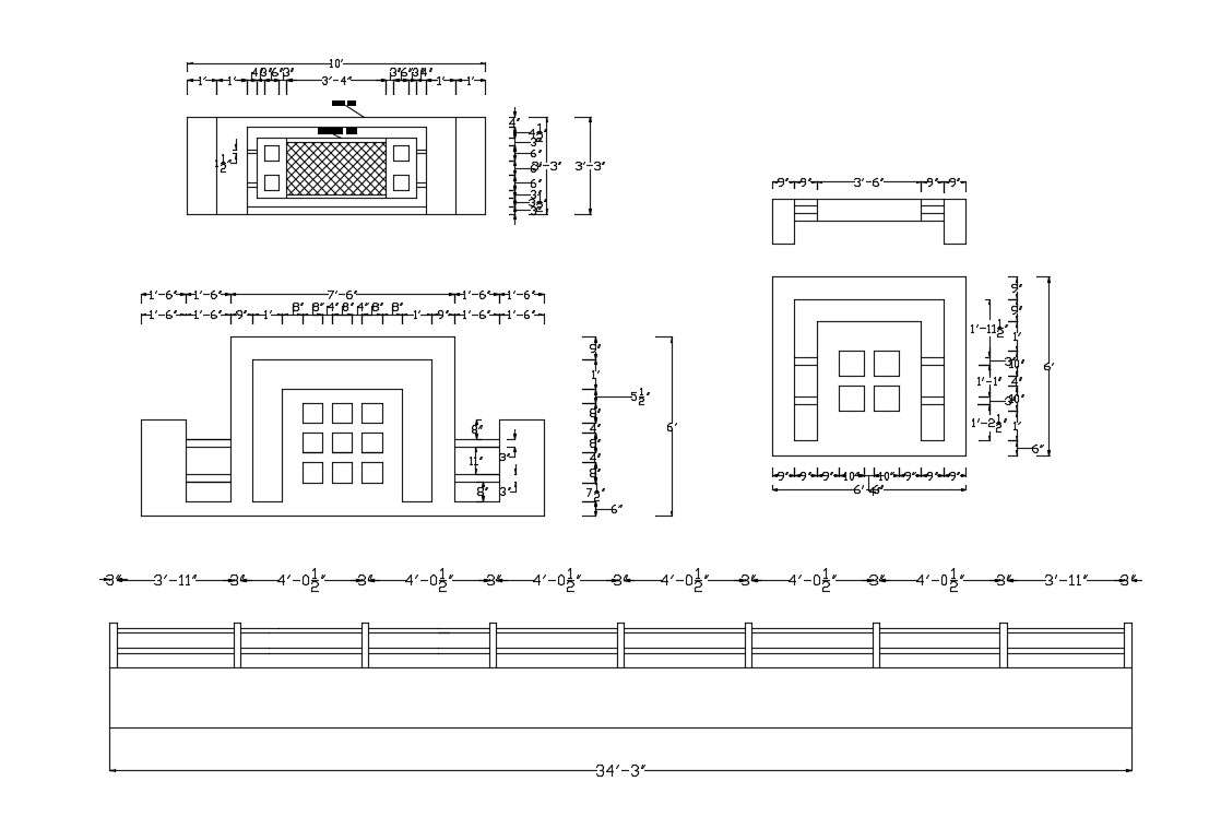 Compound Wall Design Download AutoCAD drawing