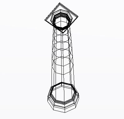 Concise polygonal column 3d model