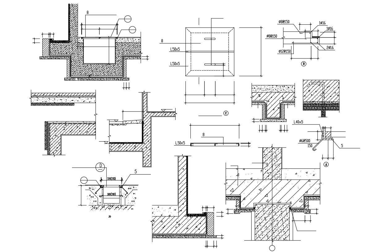 Concrete Reinforcement Wall Drawing DWG File