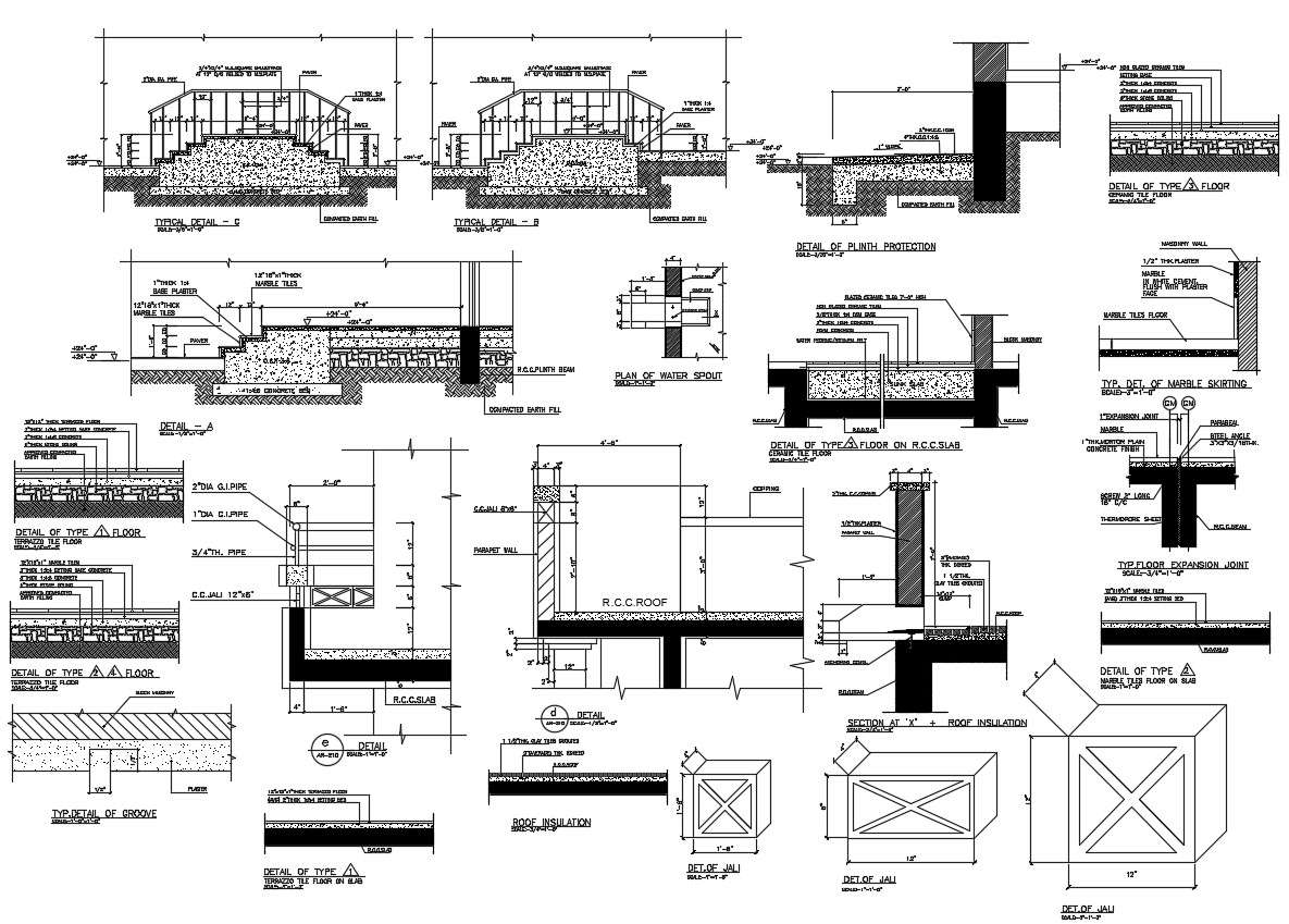 Concrete Stair Bridge DWG File