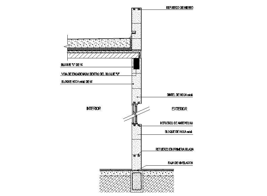 Concrete Wall Section CAD drawing