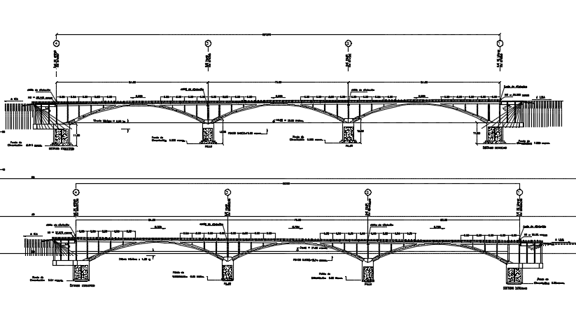 Concrete bridge section detail dwg file