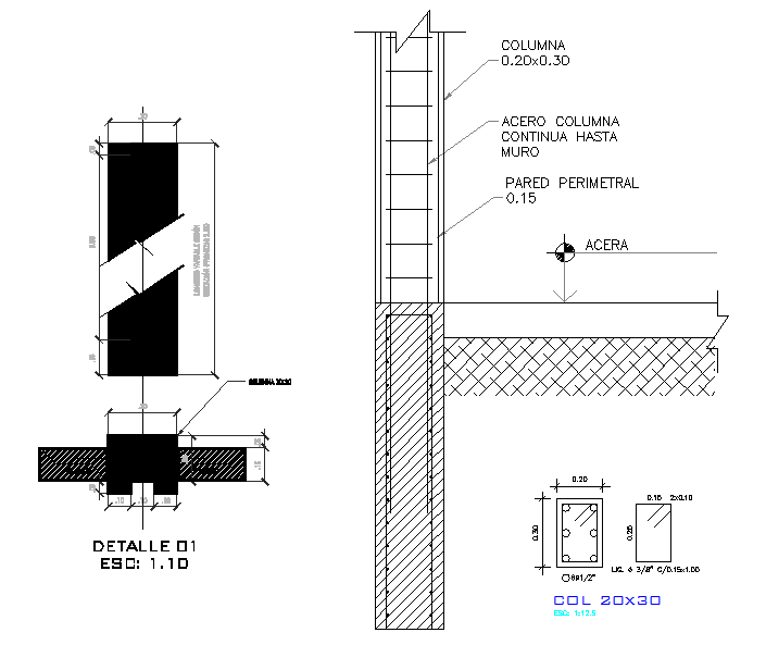 Concrete column ornamental closing  latch dwg file