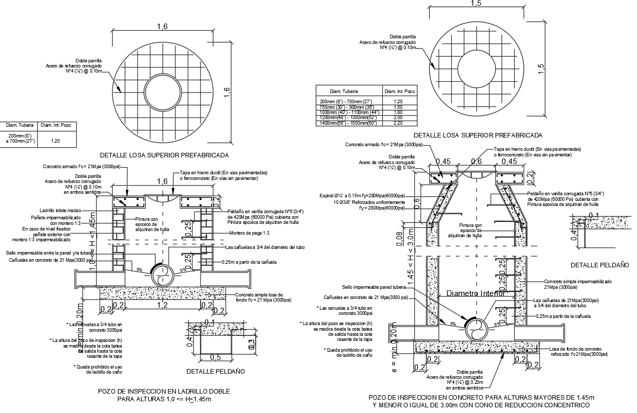 Concrete Brick Manhole with Structural Detailing in DWG File
