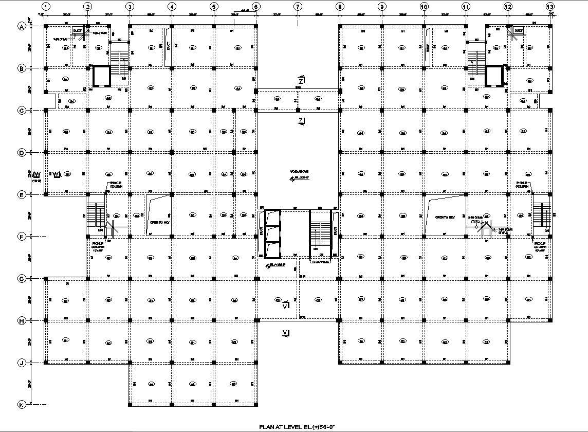Concrete Outline Building Plan CAD Drawing in AutoCAD DWG File