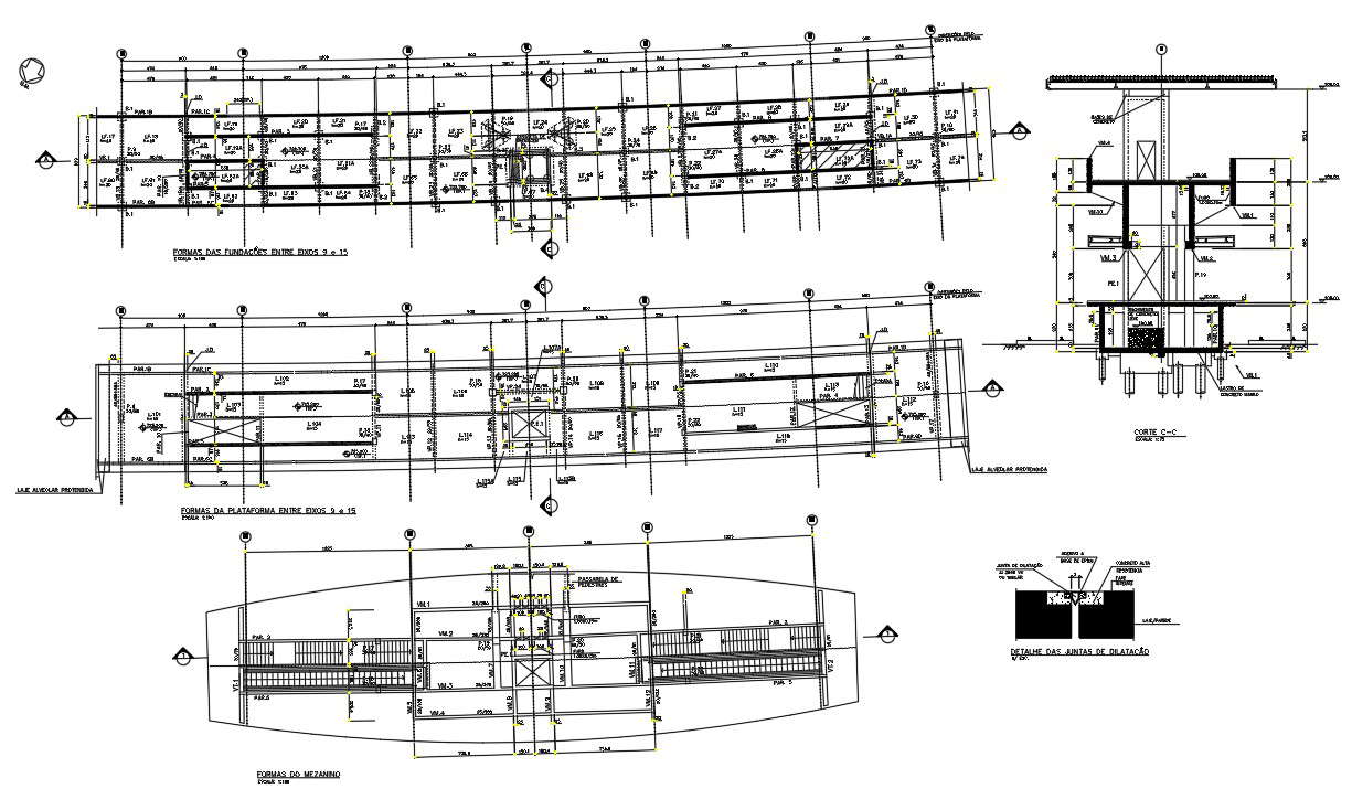   Concrete structure details in the 2D Autocad DWG drawing file. Download the Autocad DWG file.