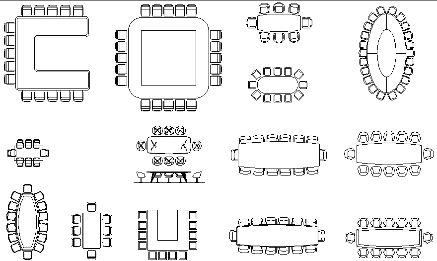 Conference Tables Design In DWG File