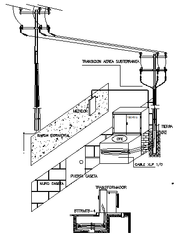 Connection detail transformer installation dwg file