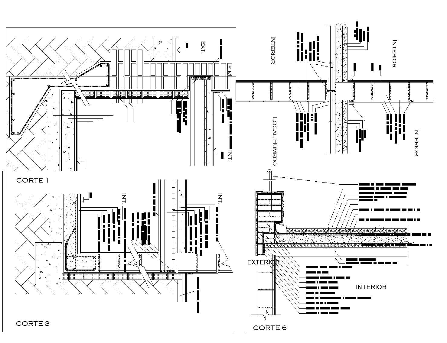 Connection slabs walls foundations layout file
