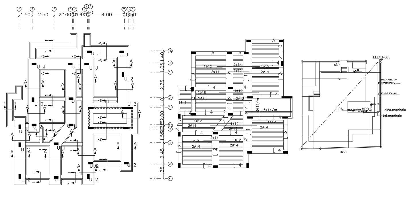 Construction House Column Footing Plan CAD File  