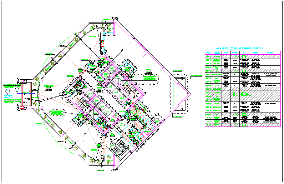 Construction detail  of tower AB for 46 floor