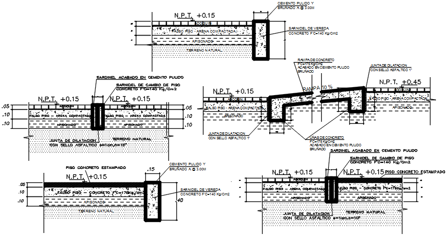 Construction detail in autocad 