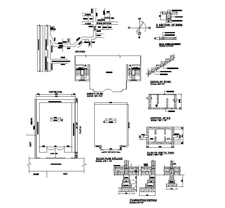 Construction detail in autocad