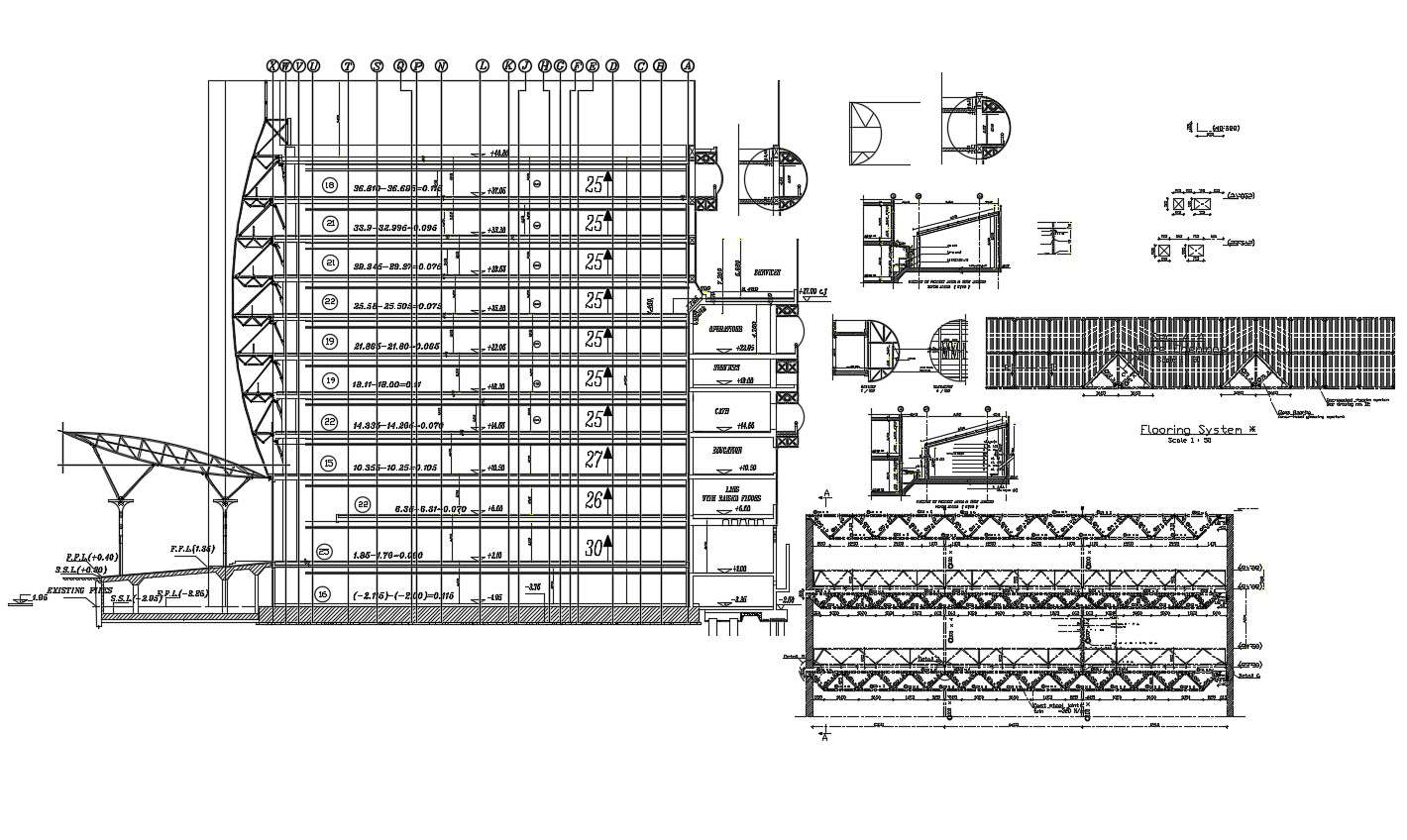 Construction detail in autocad