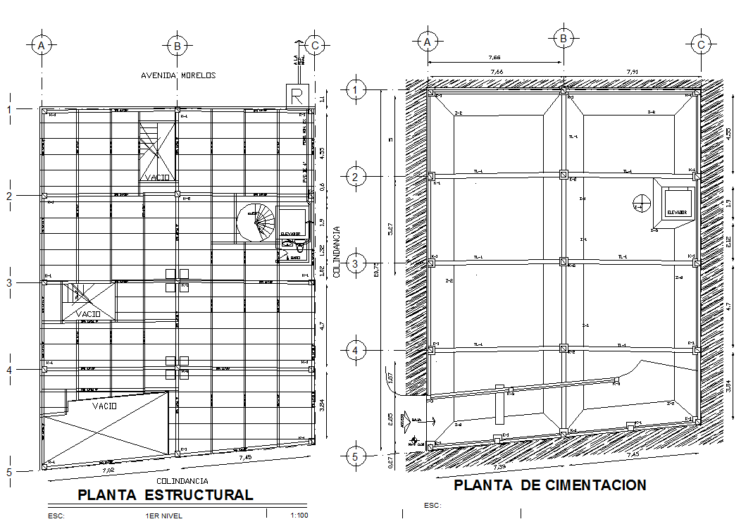 Construction detail layout plan dwg file