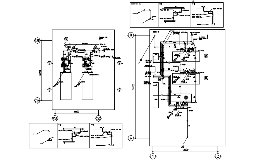 Construction detail of A.C in dwg file
