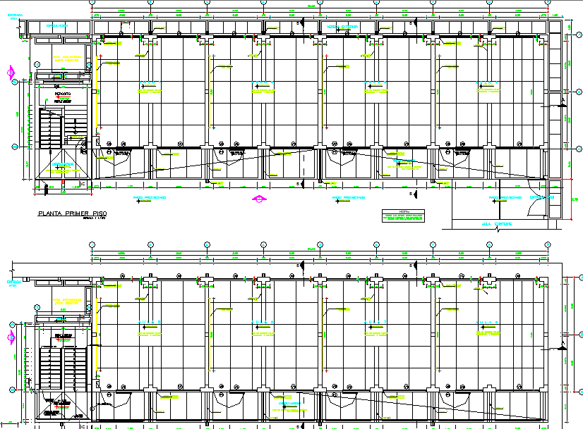 Construction detail of Classroom structure detail elevation dwg file