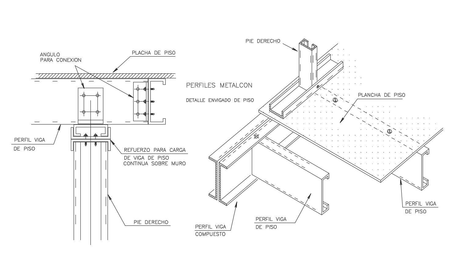 Construction detail of beam column in dwg file
