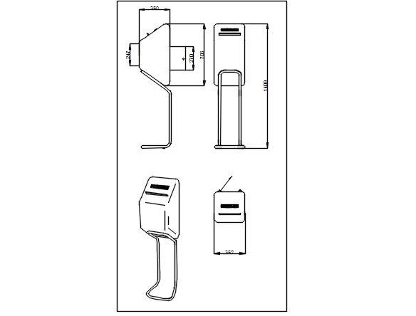 Construction plan and elevation detail dwg file