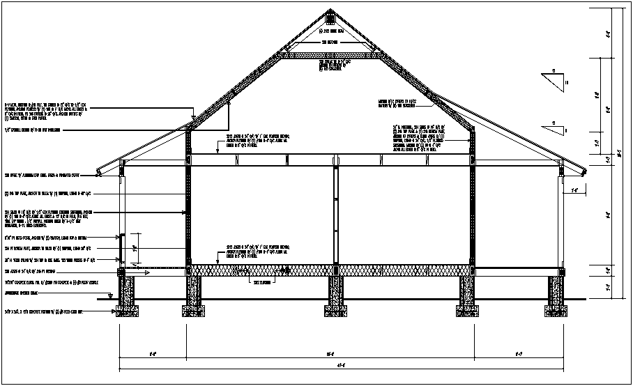 Construction view of truss and support view dwg file